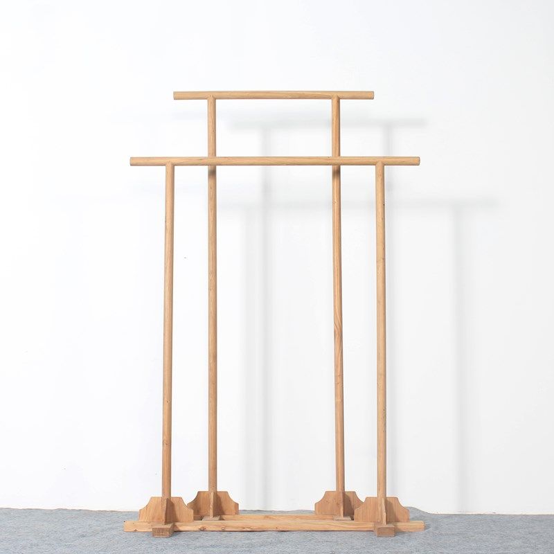 新中式老榆木实木衣架家用简约落地卧室衣帽架禅意挂包衣服架,淘宝优惠券,粉丝福利购,淘宝优惠卷