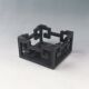 Purple sandalwood square solid wood bonsai vase antique flower table teapot ornaments jade wood carving mahogany base