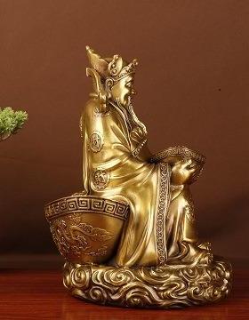 杨铜记铜财神 铜财神 铜坐元宝财神 铜财神摆件 坐元宝财神