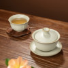 Yuebai Ru kiln covered bowl tea cup household Sancai covered bowl