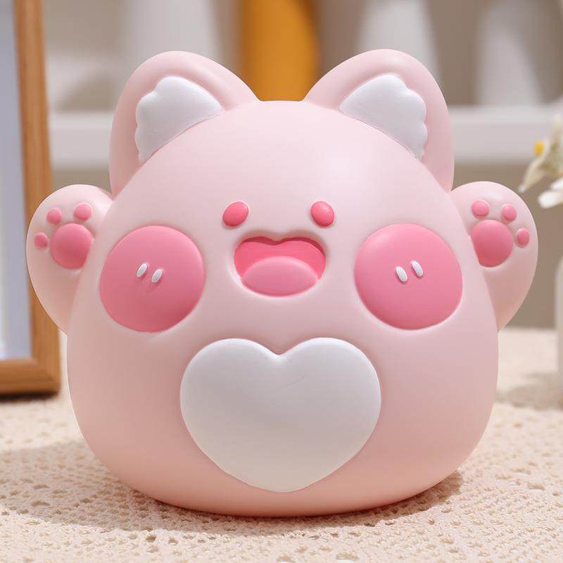 卡通存钱罐团团猫搪胶耐摔可存可取动物零钱罐学生礼品储蓄罐,淘宝优惠券,粉丝福利购,淘宝优惠卷