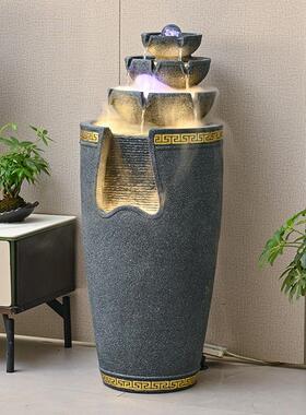 高山流水摆件循环水客厅招财鱼缸装饰简约现代假山喷泉水景风水轮