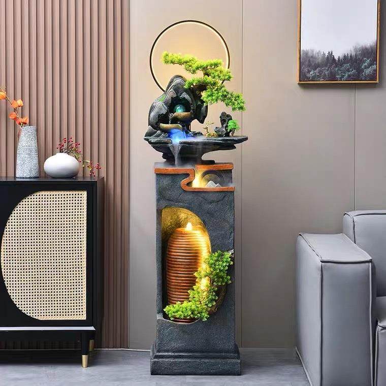 假山循环流水喷泉摆件家居现代创意电视柜旁边玄关客厅办公室招财,淘宝优惠券,粉丝福利购,淘宝优惠卷