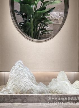 现代创意透明冰山雕塑摆件酒店售楼处样板间别墅树脂假山软装饰品