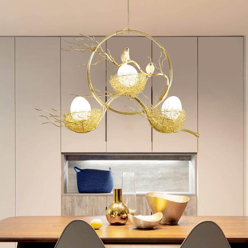 现代简约小鸟巢吊灯创意三头led温馨浪漫卧室灯饰时尚个性餐厅灯,淘宝优惠券,粉丝福利购,淘宝优惠卷
