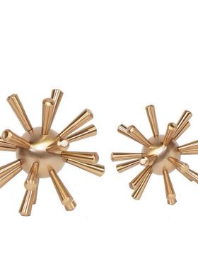 家居软装饰品样品房桌面橱柜玄关柜摆饰 金色海胆球刺球创意摆件