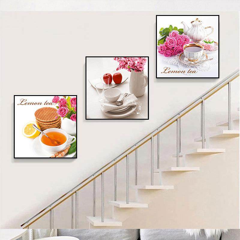 小清新现代简约客厅餐厅走廊过道正方形三联复式楼梯墙壁装饰挂画,淘宝优惠券,粉丝福利购,淘宝优惠卷