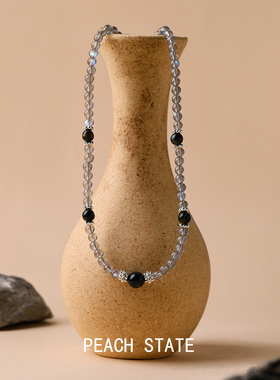 天然月光石串珠项链女小众设计