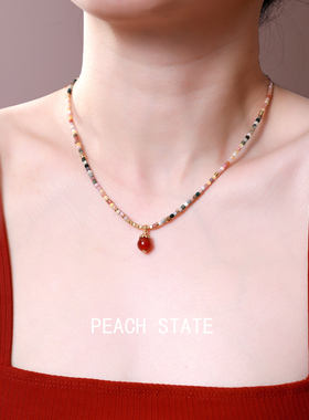 PEACHSTATE绿松石串珠锁骨链