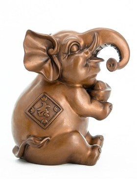 铜德堂 紫铜吉祥象中式摆件 客厅玄关家居办公室桌面装饰工艺品