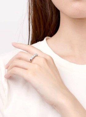 Classic 5 Stone Half Eternity Band D1.5CT D Color Moissanite