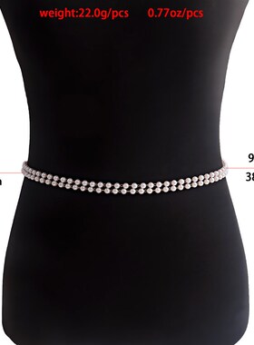 Doublelayer Imitation Pearl Acrylic Waist Chain for Women wa