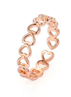 Creative Metal Finger Rings Adjustable Hollow Heart Rings fo