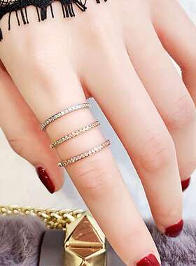 Simple and fashionable personality inlaid zircon row of diam