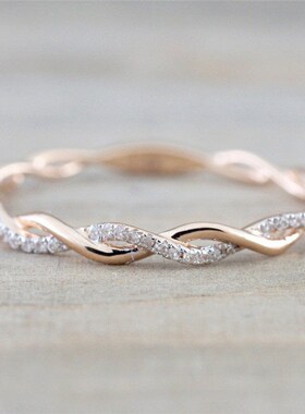Twisted Twist Inlay Ladies Fashion Ring