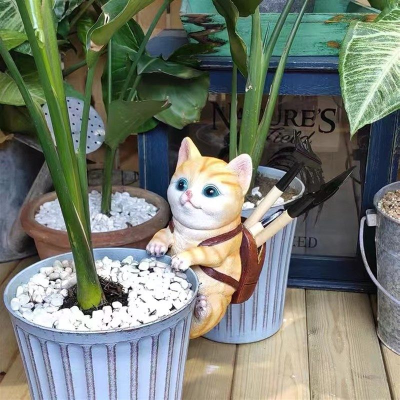 可爱超萌趴缸小动物庭院阳台花盆鱼池造景装饰品仿真动物树脂摆件,淘宝优惠券,粉丝福利购,淘宝优惠卷