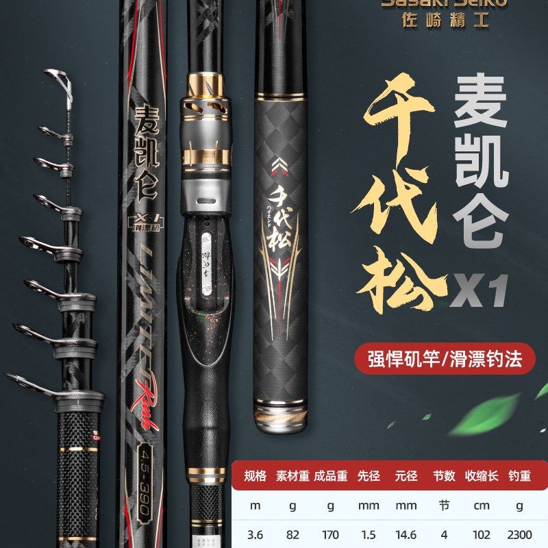 佐崎精工千代松麦凯仑矶钓滑漂竿远投抛竿超轻超硬大导环手海两用,淘宝优惠券,粉丝福利购,淘宝优惠卷