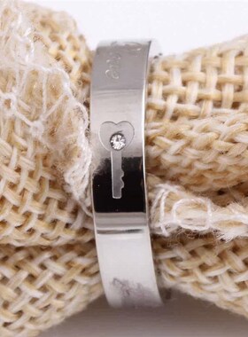 New new tend fashion ring love lock diamond titanium steel c