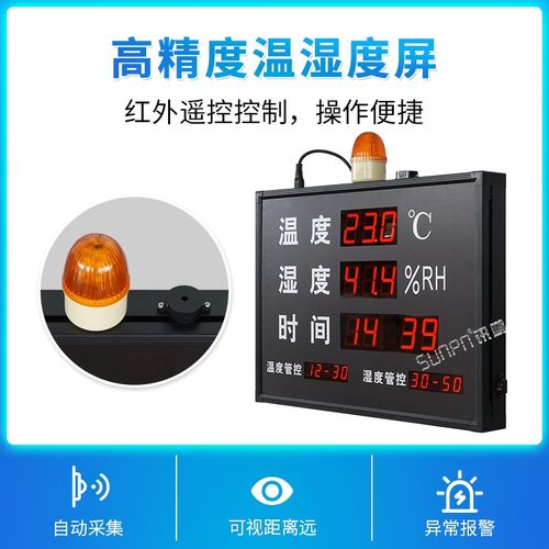 车间仓库温湿度时间工业led显示屏电子看板RS85通讯屏超范围报警 - 图0