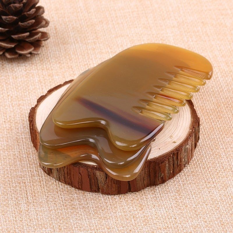 天然黄水牛角梳六齿经络梳刮痧板大号头部按摩防脱发白发宽齿梳子,淘宝优惠券,粉丝福利购,淘宝优惠卷