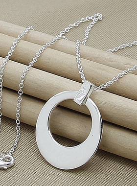 Wholesale Price 925 Silver Necklace Fashion Simple Round