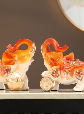 泰国客厅吸水对象大象招财一对象摆件摆设小家居工艺品装饰品小象