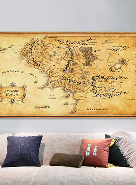 Movie Map Of Middle Earth Canvas Painting Posters and Prints