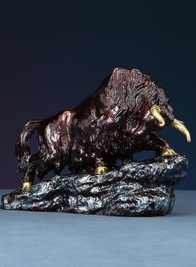 黄铜牦牛摆件办公室家居工艺品开业礼品室内桌面铜牛装饰摆设