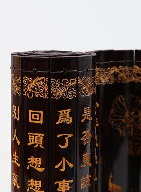 精品竹刻工艺品复古小竹简舞台道具书房摆设古文书籍早教
