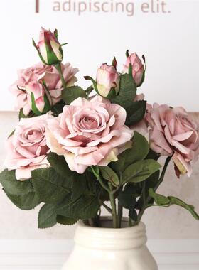 NEW beautiful big rose branch artificial silk flowers home w