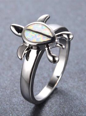 Elmosa fashion turtle opal ring female fashion ins niche des