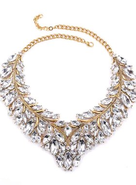 Accessories Exaggerated Mixed Color Gemstone Full Diamond La