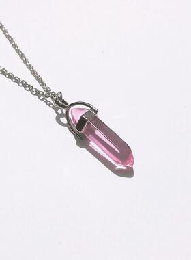 Glass Crystal Hexagon Pillar Bullet Pendant Glass Hexagon Pi