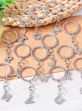 Fashion Charms 26 English Letters A-Z Alphabet Keychain Crys