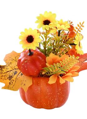 Thanksgiving Table Decor Pumpkin Turkey Figurine Tabletop Re