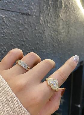 French soft chain micro-encrusted zircon love ring female in