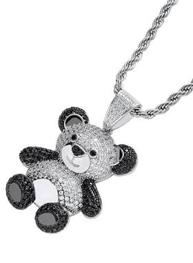 Bear Pendant animal panda pendant shiny micro set zircon Ste