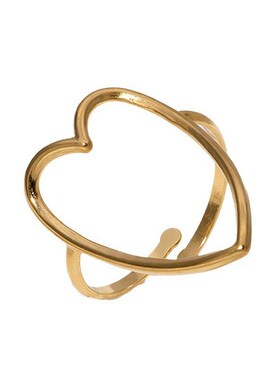 European Fashion Stainless Steel Heart Ring Simple and Versa