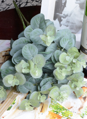 16 Heads Eucalyptus Leaves Silk Artificial Flowers Arrangmen