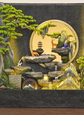 水幕墙假山流水喷泉屏风隔断庭院户外背景公司酒店造景观装饰摆件