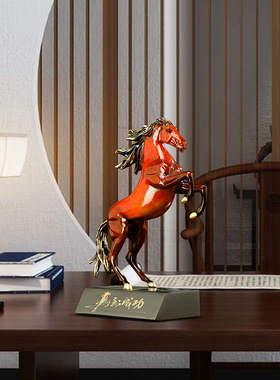 马到成功铜马摆件办公室桌面客厅玄关招财生肖马装饰乔迁开业礼品