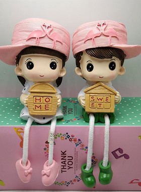 吊脚娃娃新房电表箱客厅隔板隔断电视柜可爱卡通办公桌装饰品摆件