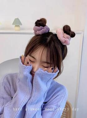 Warm Soft Hair Scrunchies Furry Elastic Hair Band Women Girl
