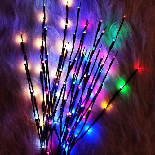 20 LED Twig Lighted Branch Vase Filler Tree Branch Light Chr - 图2