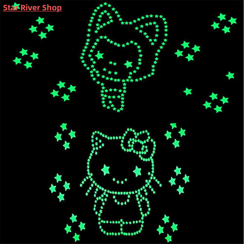50pcs 3D Stars Glow In The Dark Wall Stickers Luminous Fluor - 图2