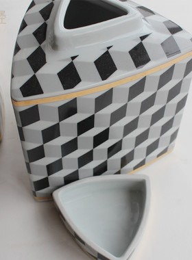 现代欧式陶瓷罐花瓶 客厅家居玄关装饰电视柜插花陶瓷罐创意摆件