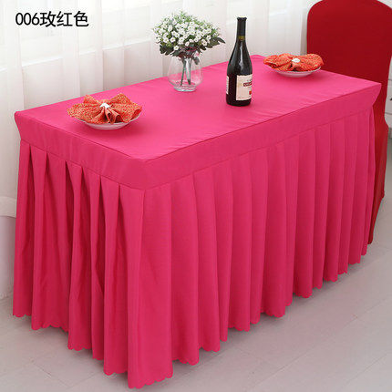 酒店会议桌布桌裙长条桌办公桌签到洽谈桌布长条桌台布条桌罩桌套 - 图1