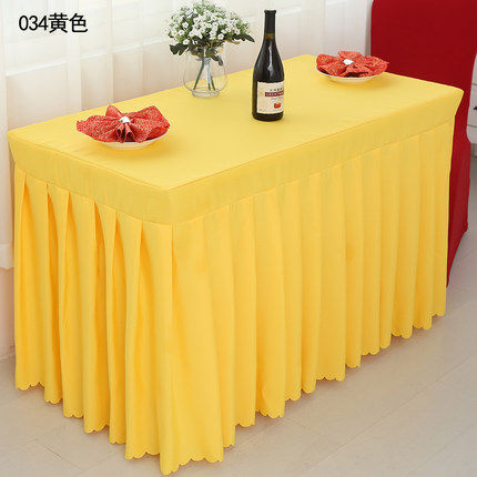 酒店会议桌布桌裙长条桌办公桌签到洽谈桌布长条桌台布条桌罩桌套 - 图2