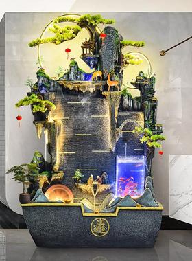 大型假山流水喷泉鱼缸客厅庭院阳台办公室循环水景观中式生财摆件