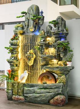 假山流水喷泉客厅水景摆件加湿器鱼池落地办公室家居装饰开业礼品